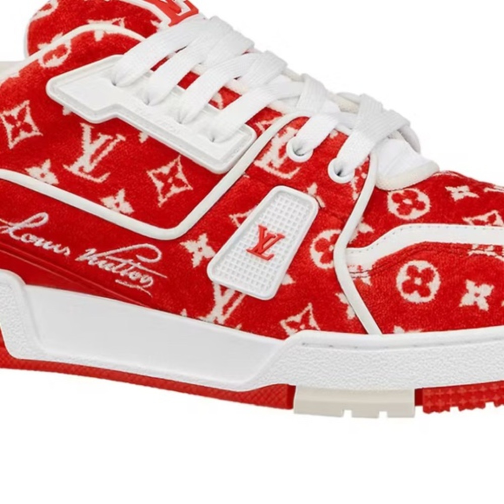 Louis Vuitton Red and White Sneakers